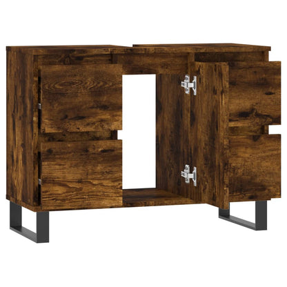 Badschrank Räuchereiche 80x33x60 cm Holzwerkstoff