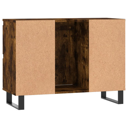 Badschrank Räuchereiche 80x33x60 cm Holzwerkstoff