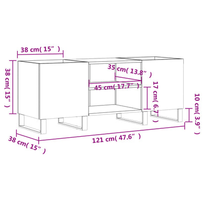 Plattenschrank Sonoma-Eiche 121x38x48 cm Holzwerkstoff