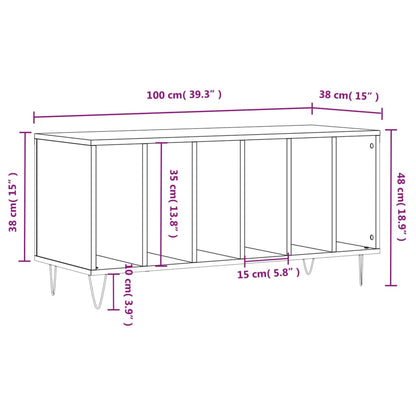 Plattenschrank Weiß 100x38x48 cm Holzwerkstoff