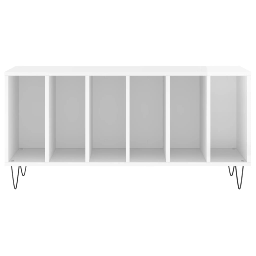 Plattenschrank Hochglanz-Weiß 100x38x48 cm Holzwerkstoff