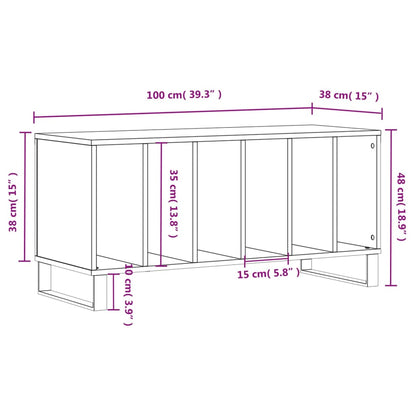 Plattenschrank Betongrau 100x38x48 cm Holzwerkstoff