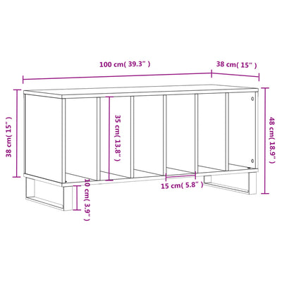 Plattenschrank Grau Sonoma 100x38x48 cm Holzwerkstoff