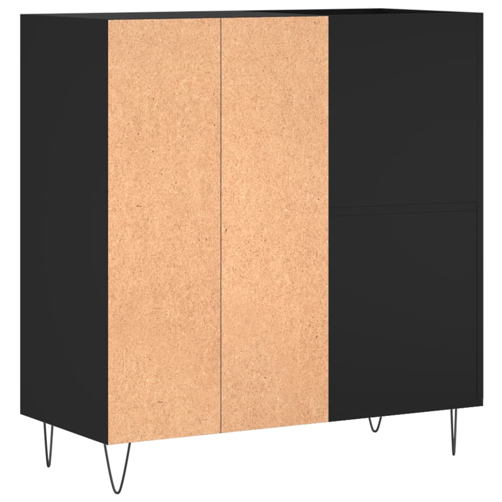 Plattenschrank Schwarz 84,5x38x89 cm Holzwerkstoff