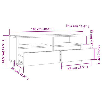 TV-Schrank Braun Eichen-Optik 100x34,5x44,5 cm Holzwerkstoff