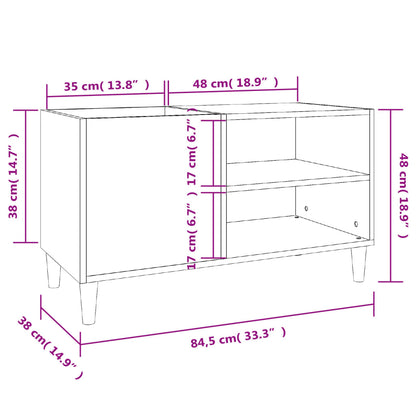 Plattenschrank Braun Eichen-Optik 84,5x38x48 cm Holzwerkstoff