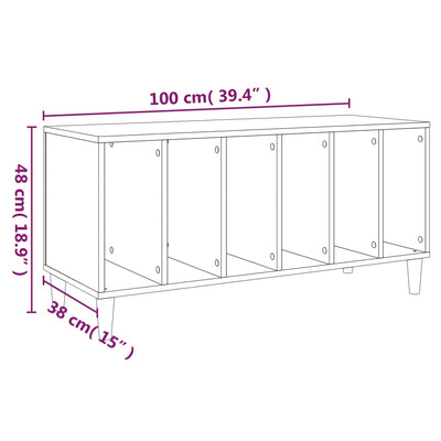 Plattenschrank Räuchereiche 100x38x48 cm Holzwerkstoff