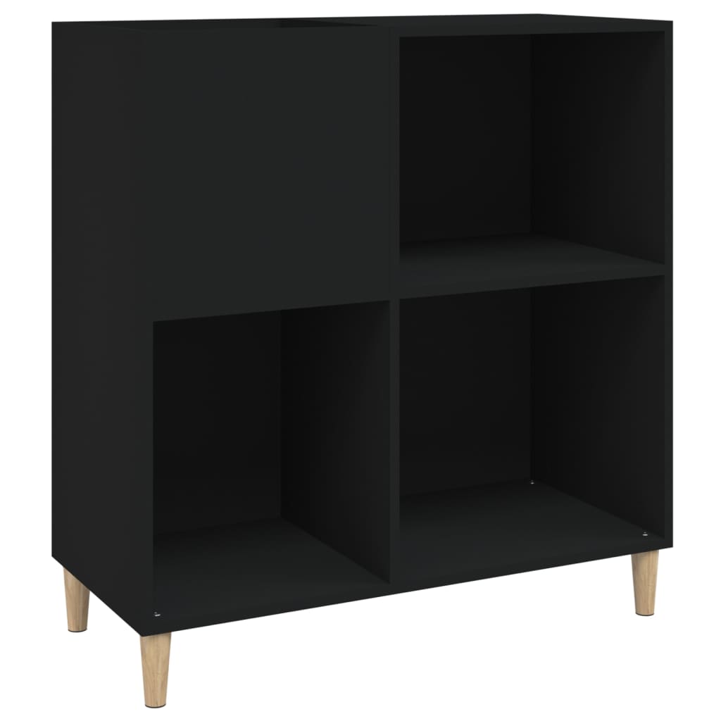 Plattenschrank Schwarz 84,5x38x89 cm Holzwerkstoff