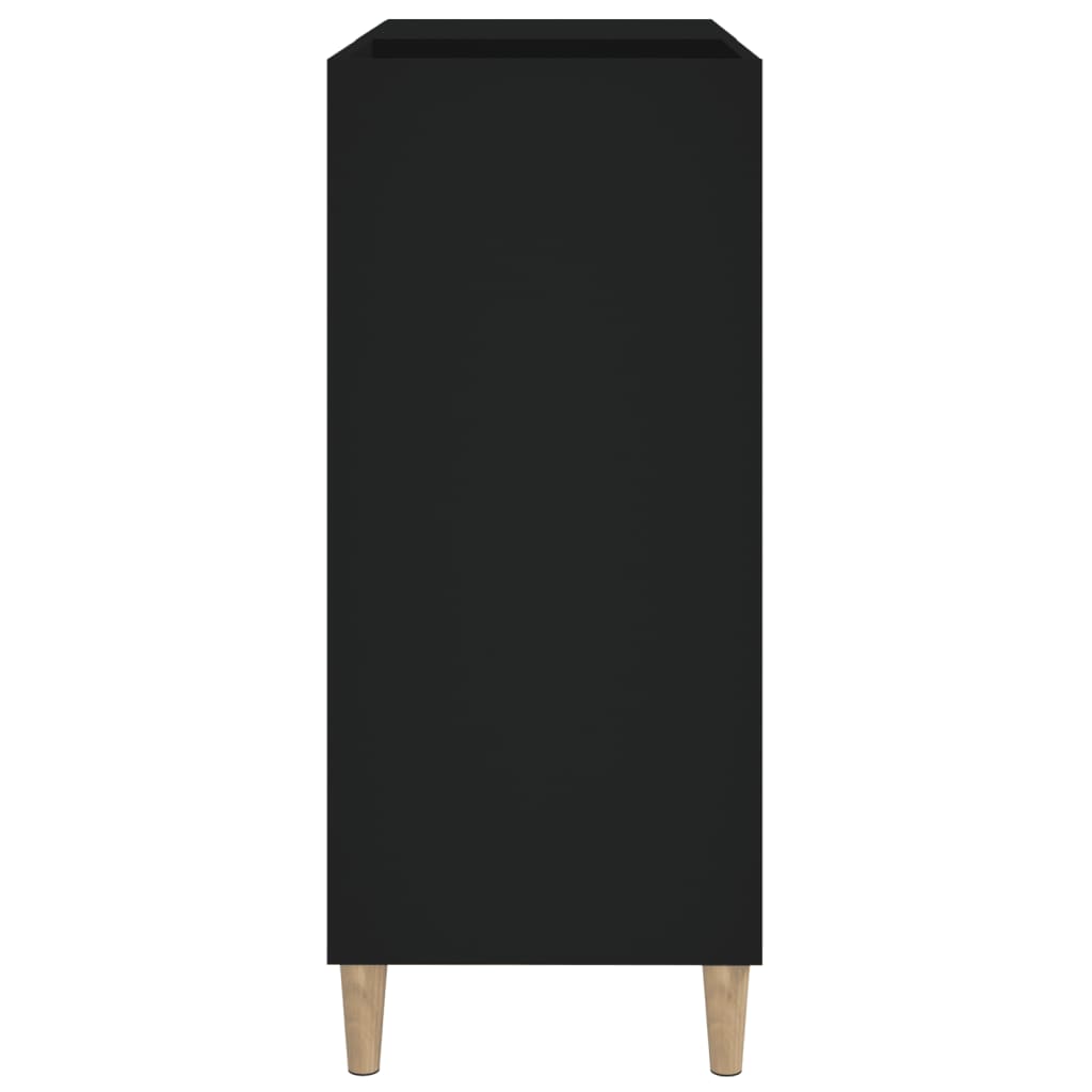 Plattenschrank Schwarz 84,5x38x89 cm Holzwerkstoff