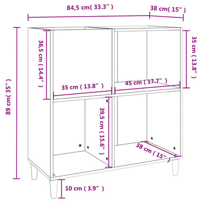 Plattenschrank Sonoma-Eiche 84,5x38x89 cm Holzwerkstoff