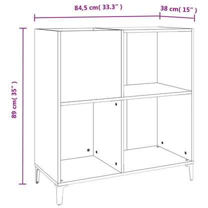 Plattenschrank Weiß 84,5x38x89 cm Holzwerkstoff