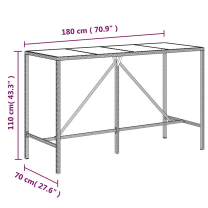 9-tlg. Gartenbar-Set mit Kissen Schwarz Poly Rattan