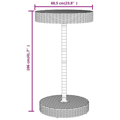 3-tlg. Gartenbar-Set Grau Poly Rattan & Massivholz Akazie