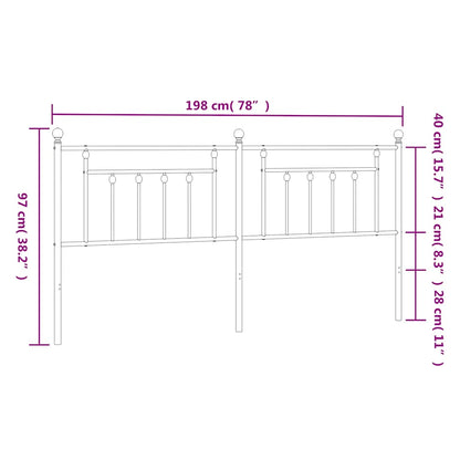 Kopfteil Metall Schwarz 193 cm