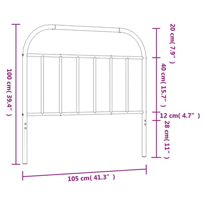 Kopfteil Metall Schwarz 100 cm