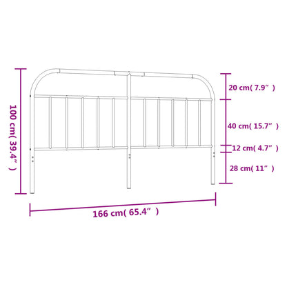 Kopfteil Metall Schwarz 160 cm