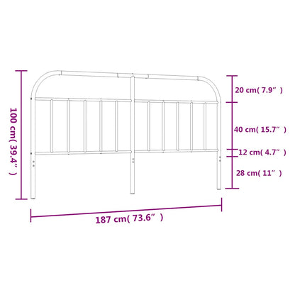 Kopfteil Metall Schwarz 180 cm