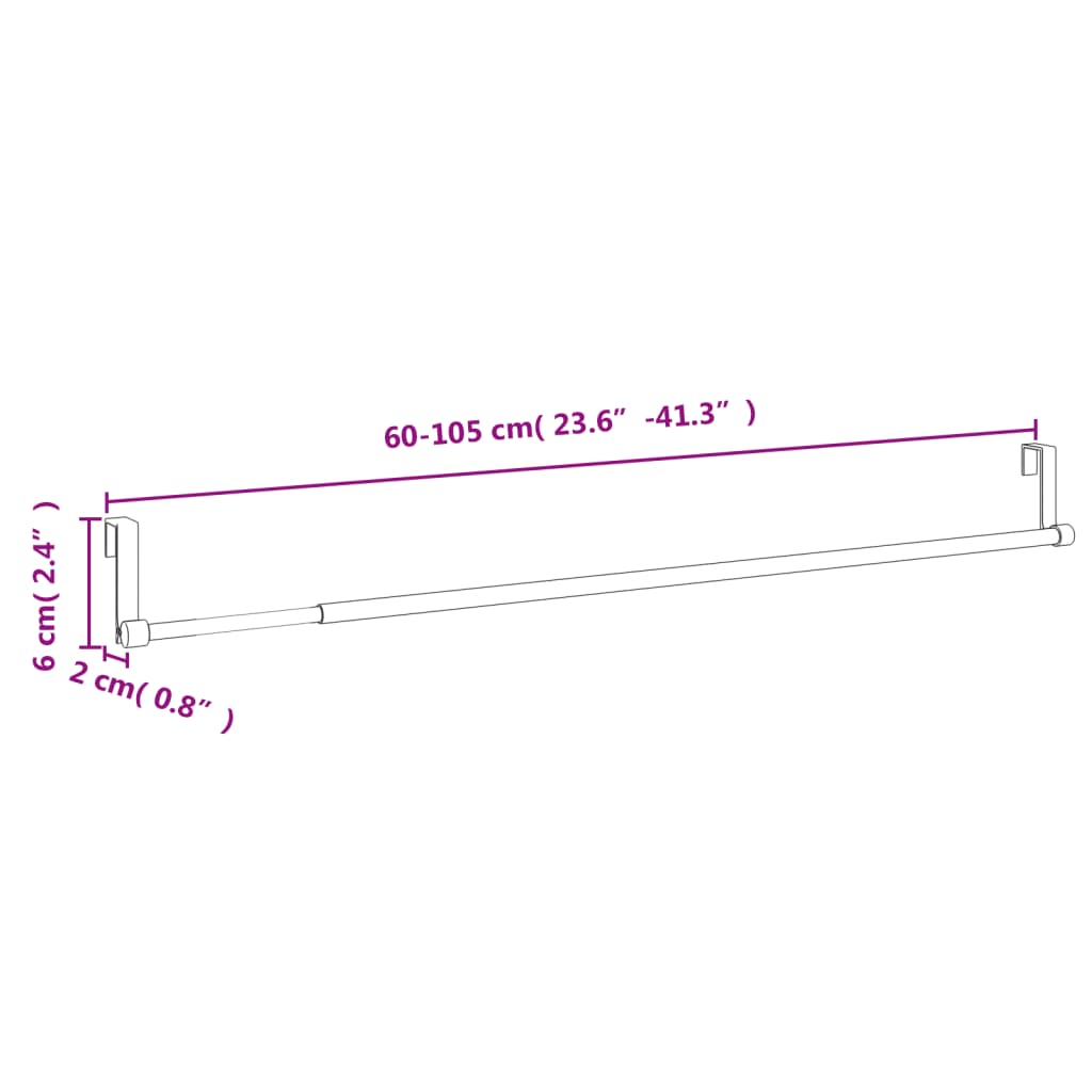 Gardinenstangen 2 Stk. Weiß und Silbern 60-105 cm Aluminium