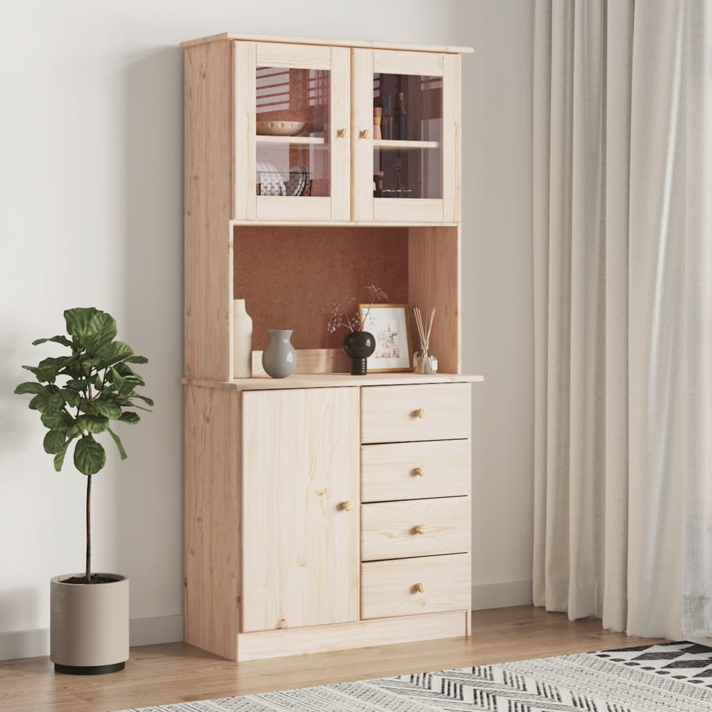 Highboard ALTA 77x35x165 cm Massivholz Kiefer