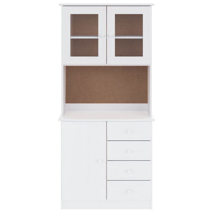 Highboard ALTA Weiß 77x35x165 cm Massivholz Kiefer