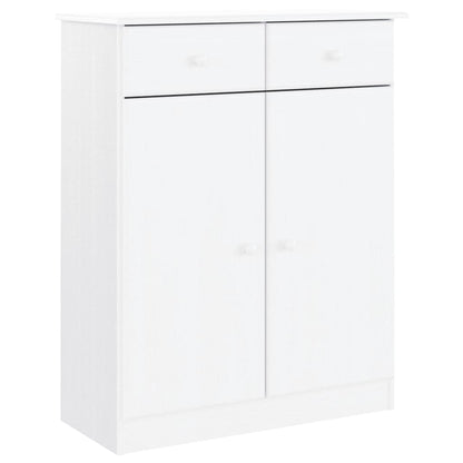 Highboard ALTA Weiß 77x35x188 cm Massivholz Kiefer