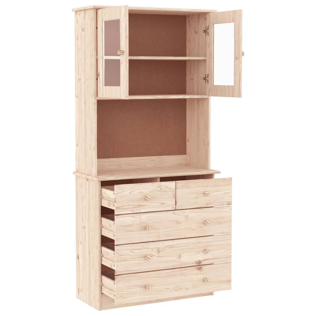 Highboard ALTA 77x35x165 cm Massivholz Kiefer