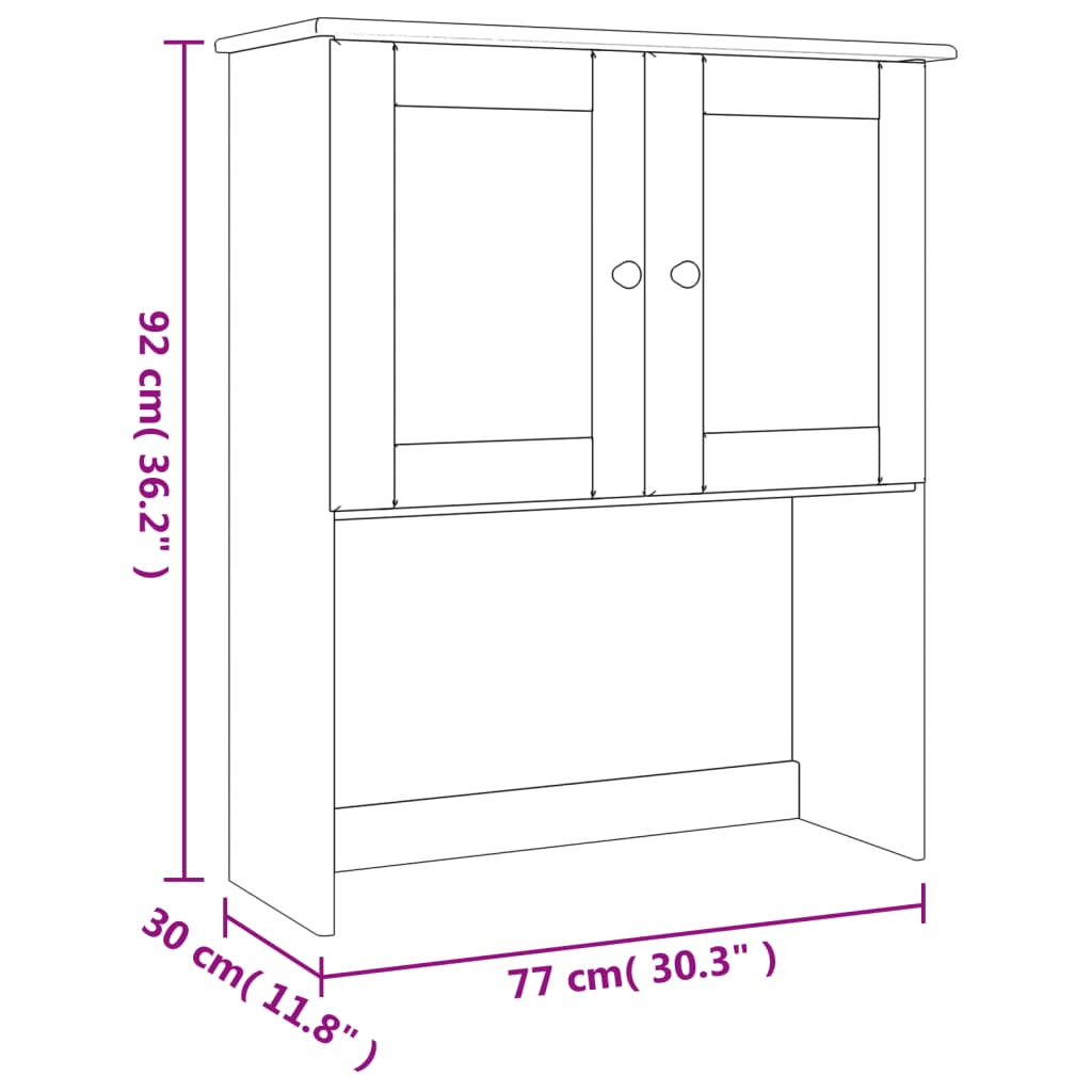 Sideboard-Aufsatz ALTA 77x30x92 cm Massivholz Kiefer