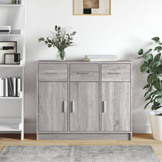 Sideboard Grau Sonoma 91x28x75 cm Holzwerkstoff