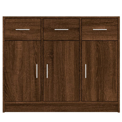 Sideboard Braun Eichen-Optik 91x28x75 cm Holzwerkstoff