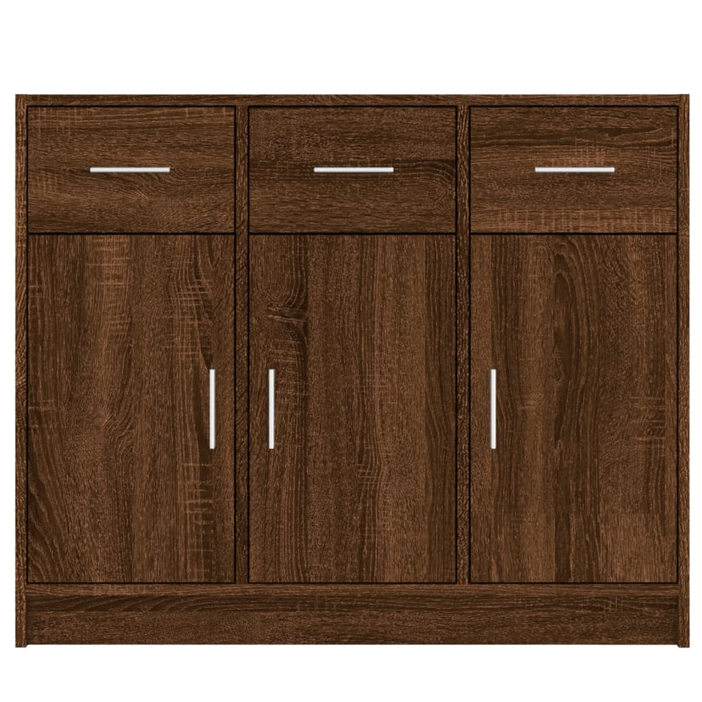 Sideboard Braun Eichen-Optik 91x28x75 cm Holzwerkstoff