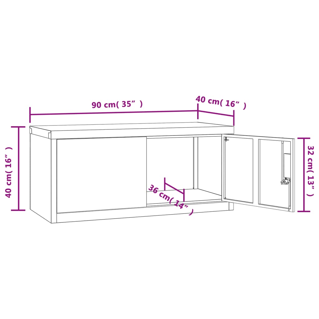 Aktenschrank Hellgrau 90x40x40 cm Stahl