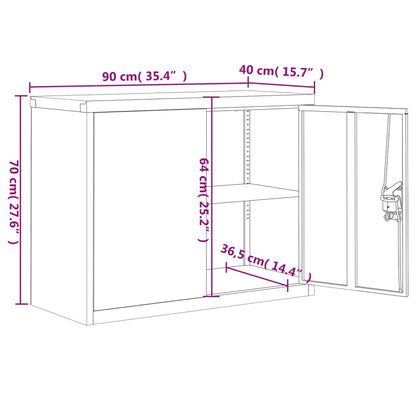 Aktenschrank Weiß 90x40x70 cm Stahl