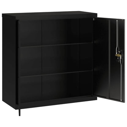 Aktenschrank Schwarz 90x40x90 cm Stahl