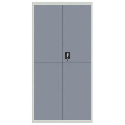 Aktenschrank Hellgrau und Dunkelgrau 90x40x180 cm Stahl