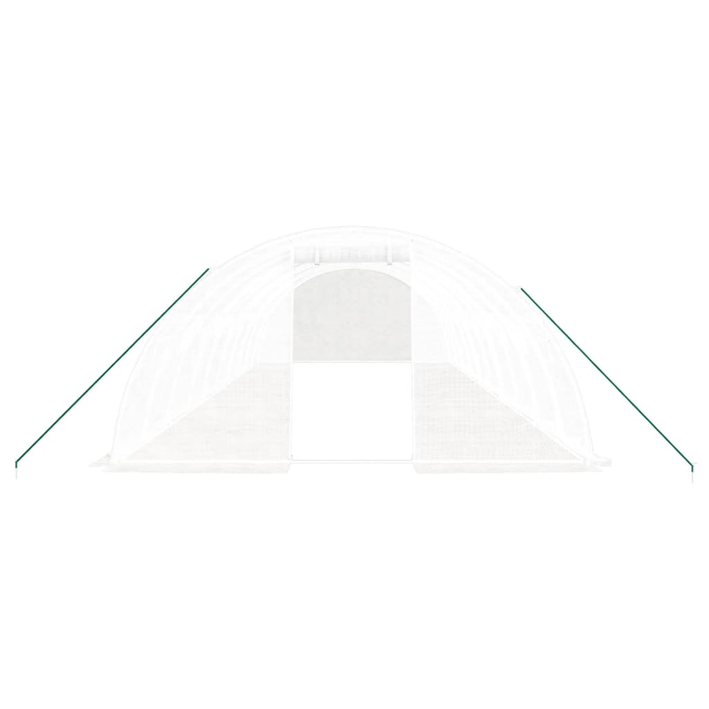 Gewächshaus mit Stahlrahmen Weiß 40 m² 10x4x2 m