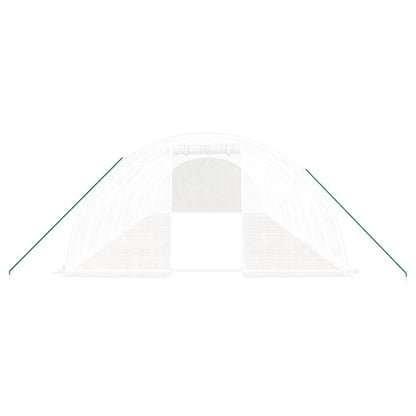 Gewächshaus mit Stahlrahmen Weiß 40 m² 10x4x2 m