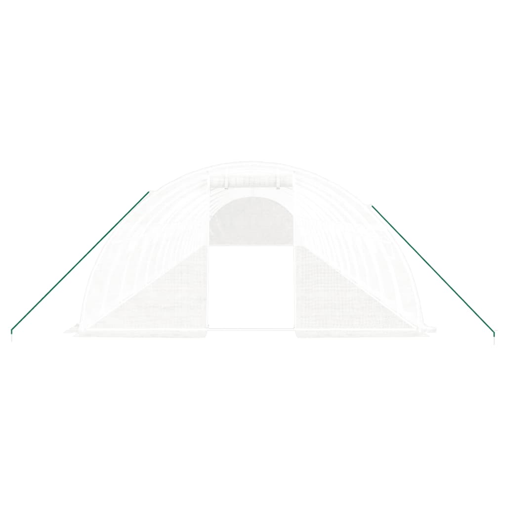 Gewächshaus mit Stahlrahmen Weiß 64 m² 16x4x2 m