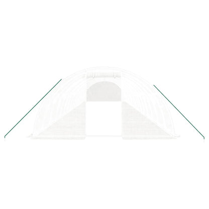 Gewächshaus mit Stahlrahmen Weiß 64 m² 16x4x2 m