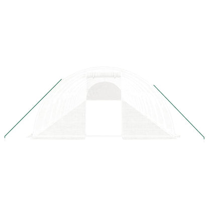 Gewächshaus mit Stahlrahmen Weiß 72 m² 18x4x2 m