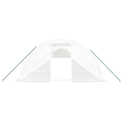 Gewächshaus mit Stahlrahmen Weiß 88 m² 22x4x2 m