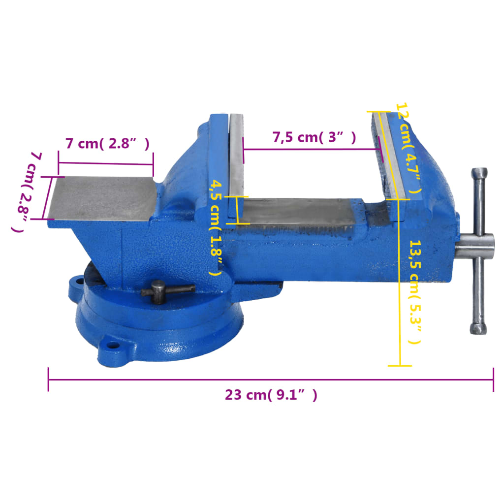 Schraubstock Blau 100 mm Gusseisen