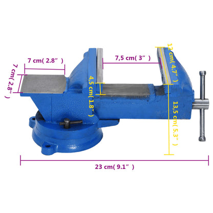 Schraubstock Blau 100 mm Gusseisen