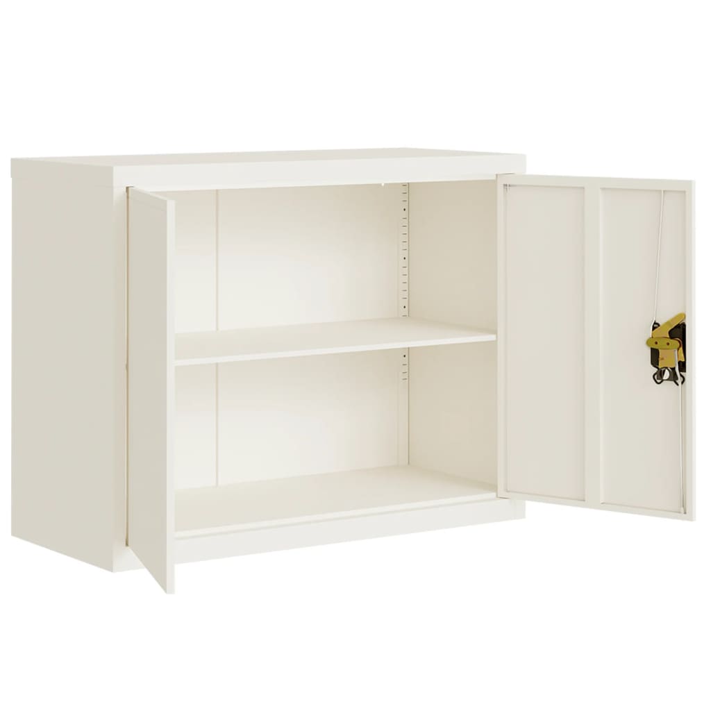 Aktenschrank Weiß 90x40x110 cm Stahl