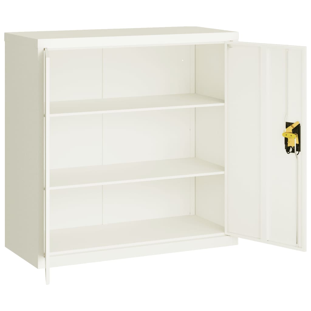 Aktenschrank Weiß 90x40x130 cm Stahl