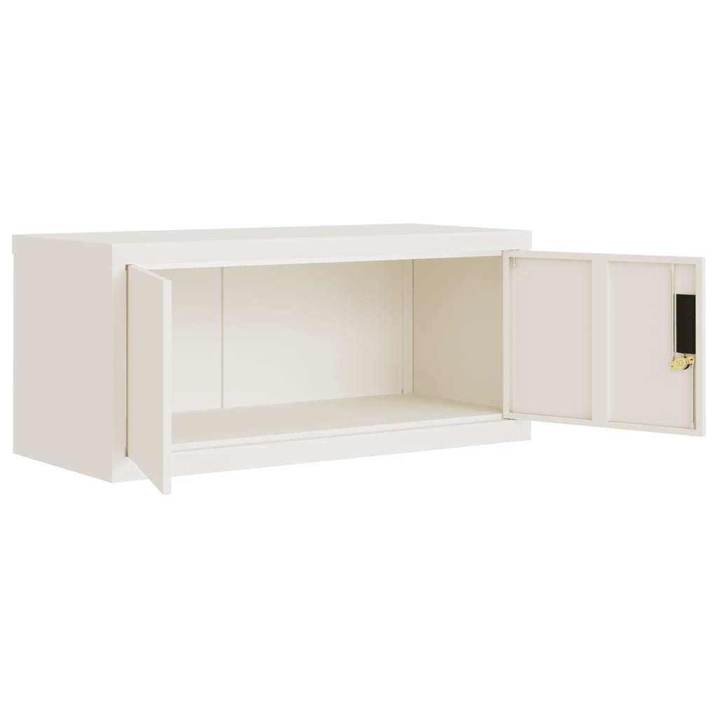 Aktenschrank Weiß 90x40x240 cm Stahl