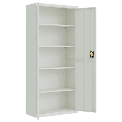 Aktenschrank Hellgrau 90x40x240 cm Stahl