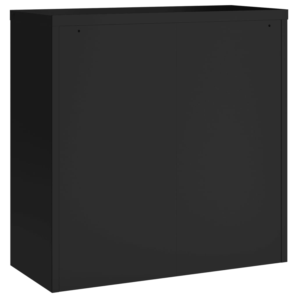 Aktenschrank Schwarz 90x40x130 cm Stahl