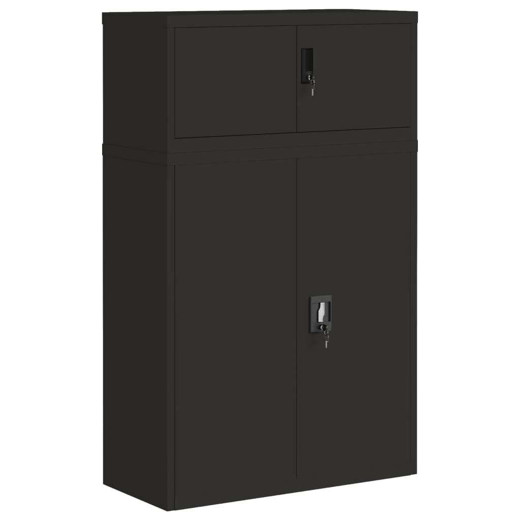 Aktenschrank Schwarz 90x40x145 cm Stahl