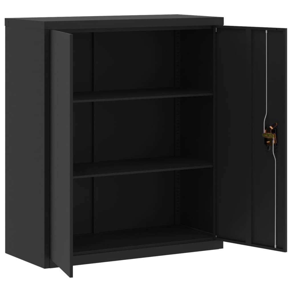 Aktenschrank Schwarz 90x40x145 cm Stahl