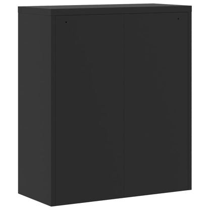 Aktenschrank Schwarz 90x40x145 cm Stahl